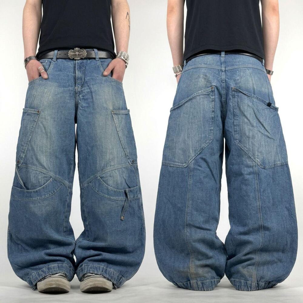 Vintage y2k grunge faded stonewash baggy skater rare archive jeans